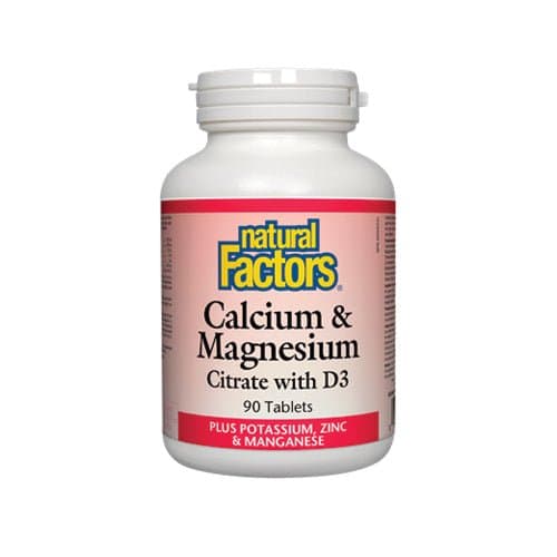 Natural Factors Calcium Magnesium Zinc Citrate with D3 90 Tablets