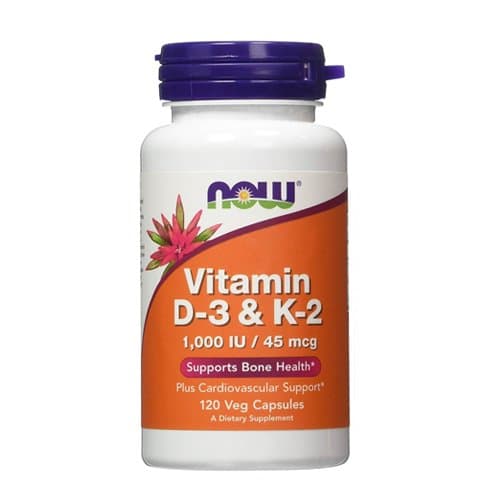 NOW Vitamin D-3 & K-2 120 Capsules