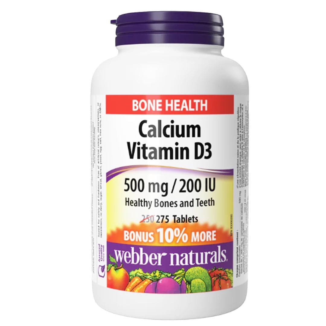 Webber Naturals Calcium + Vitamin D3 500mg 275 Tablets