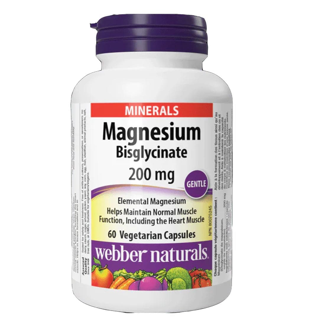 Webber Naturals Magnesium Bisglycinate 200mg 60 Capsules