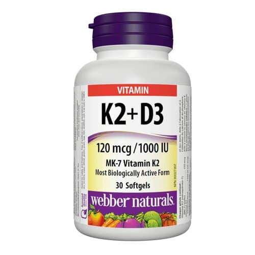 Webber Naturals Vitamin K2 + D3 30 Softgels